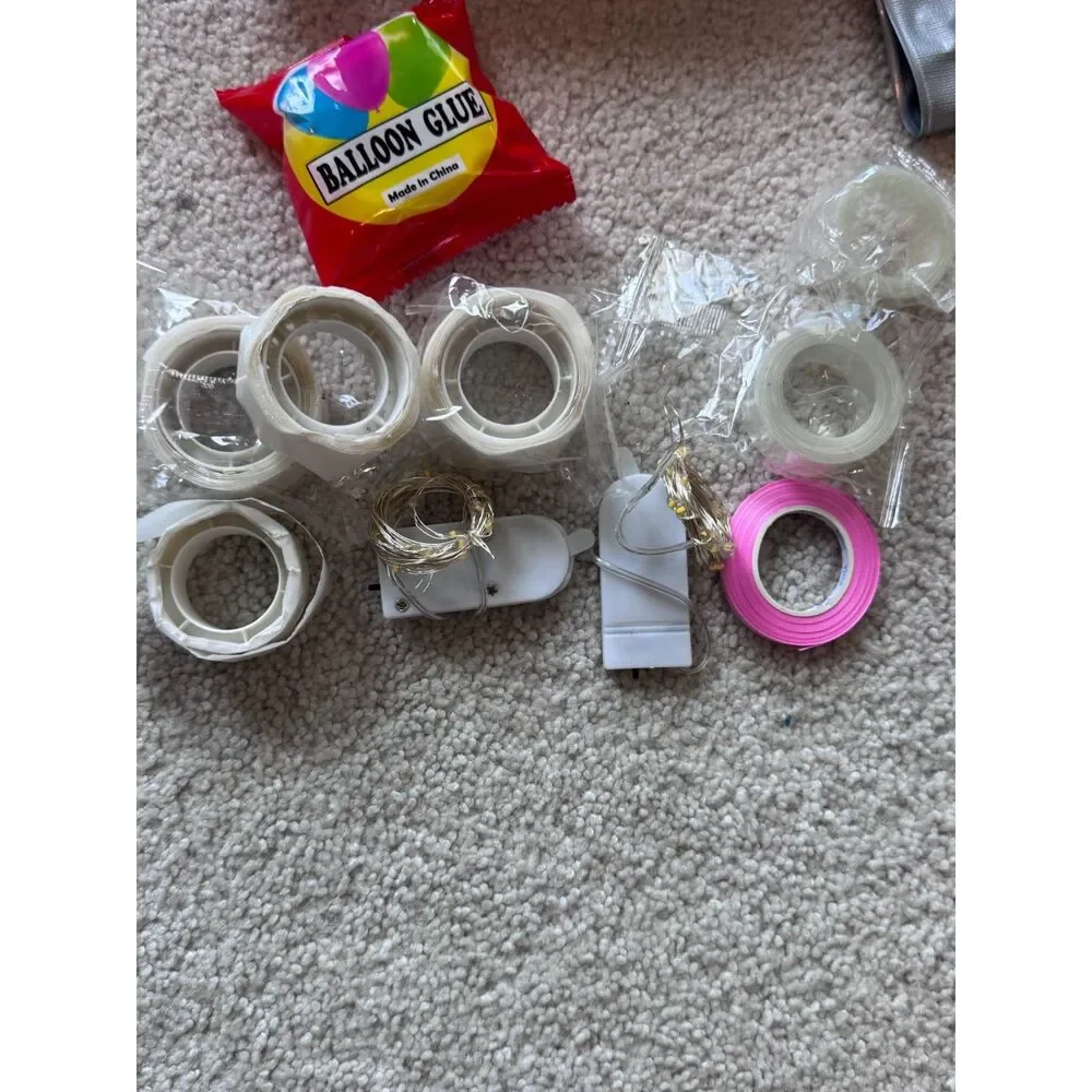 Balloon Decor Lot Deco Joy Column Stands Weights Inflator Tape 100s Balloons DIY